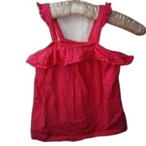 Toughskins Girls Hot Pink Ruffle Summer Barbiecore Top Size 5/6